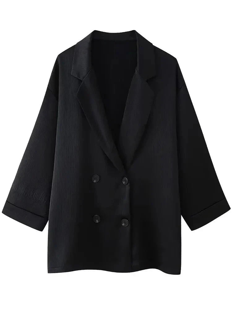 Conjunto De Dos Piezas con Blazer De Doble Botonadura y Pantalón para Adultos | Ideal para Oficina O Uso Diario