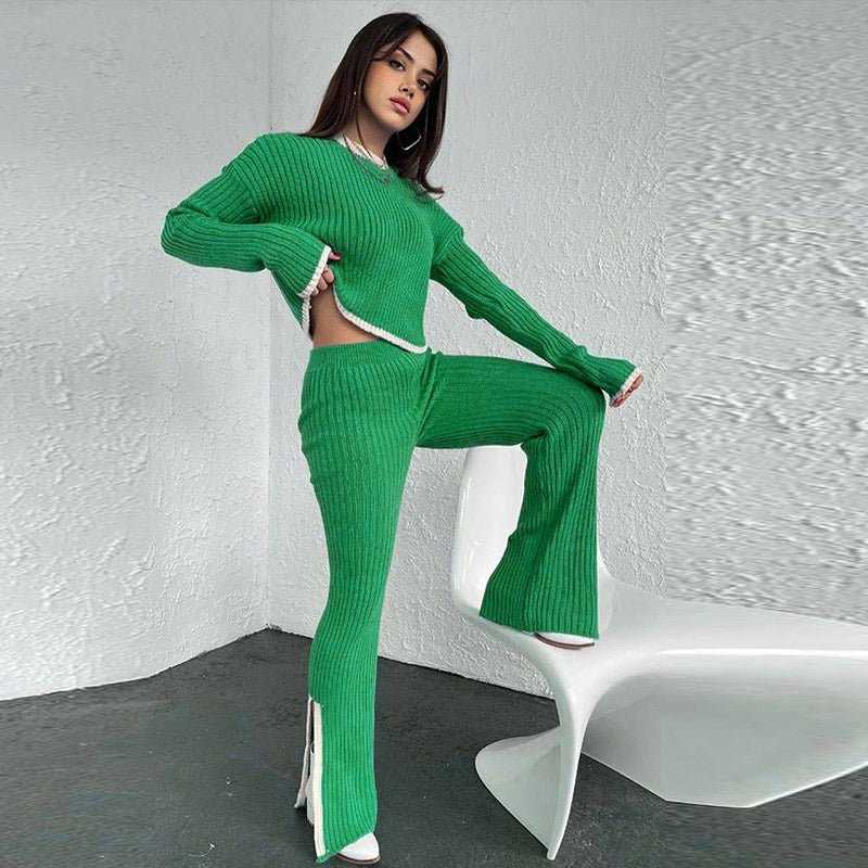 Conjunto De Dos Piezas con Top Corto y Pantalón De Cintura Alta para Adultos | Ideal para Uso Diario