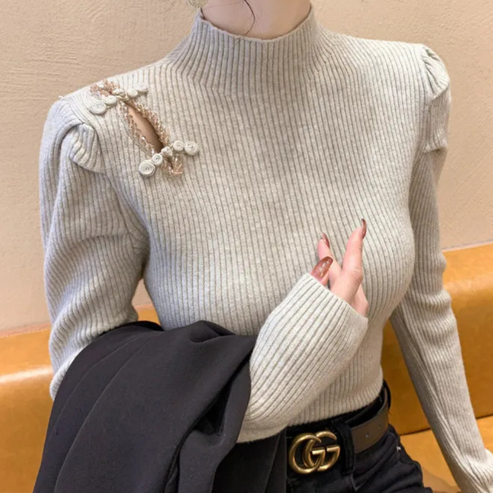 Jersey de Punto Canalé con Corte Estándar para Mujer | Ideal para Uso Diario