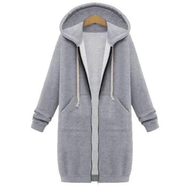 Chaqueta Larga con Cierre Frontal para Mujer | Ideal para Otoño e Invierno