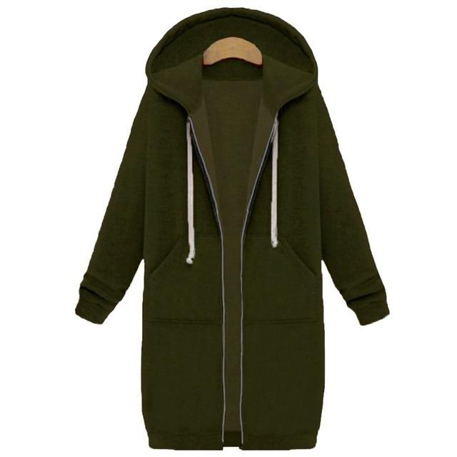 Chaqueta Larga con Cierre Frontal para Mujer | Ideal para Otoño e Invierno