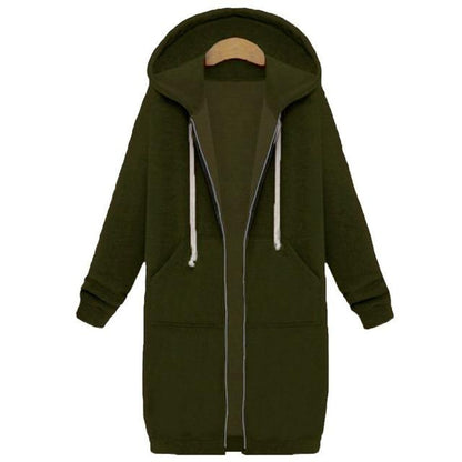 Chaqueta Larga con Cierre Frontal para Mujer | Ideal para Otoño e Invierno