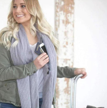 Bufanda Circular con Bolsillo Oculto para Mujer | Ideal para Viajes y Uso Diario