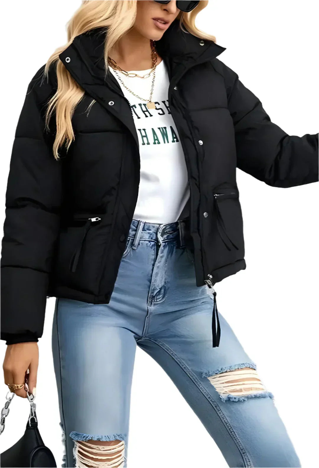 Doudoune Acolchada con Capucha para Mujer | Ideal para La Temporada Fría