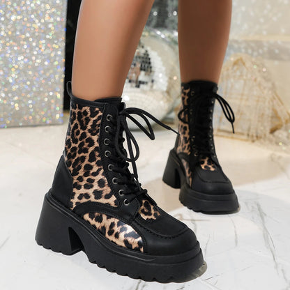 Botas De Mujer Con Estampado Animal Y Suela Plataforma | Ideal Para Invierno