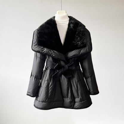 Abrigo Largo con Cuello Ancho para Mujer | Ideal para Climas Fríos y Uso Profesional