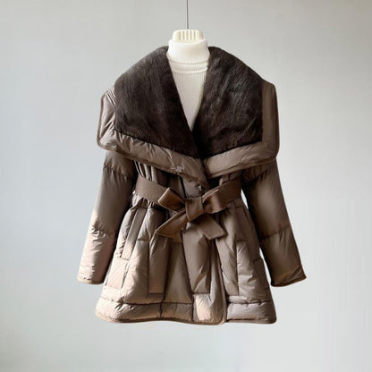 Abrigo Largo con Cuello Ancho para Mujer | Ideal para Climas Fríos y Uso Profesional