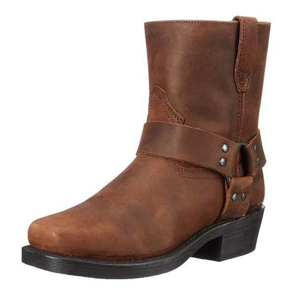 Botas Vaqueras Con Caña Media y Detalle de Hebilla Para Hombre | Uso Diario