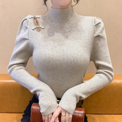 Jersey de Punto Canalé con Corte Estándar para Mujer | Ideal para Uso Diario